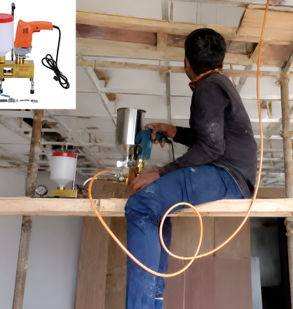 Injection grouting with machine